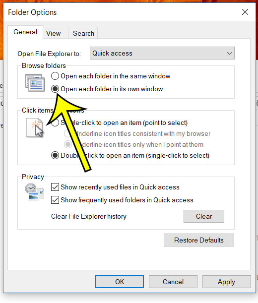 how to open new folders in separate windows in windows 10