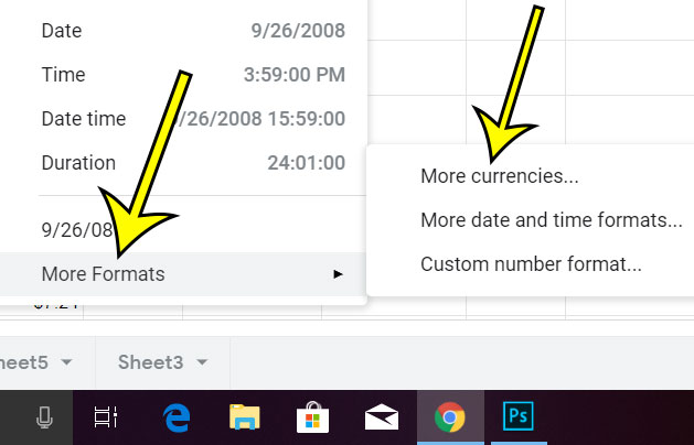 how to use other currencies in google sheets