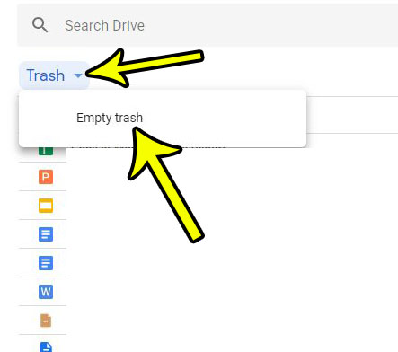 select the empty trash option