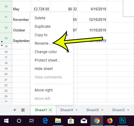 how to rename a worksheet tab in google sheets