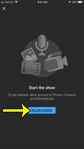 tap the allow access button