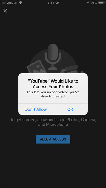 give the youtube app necessary permissions