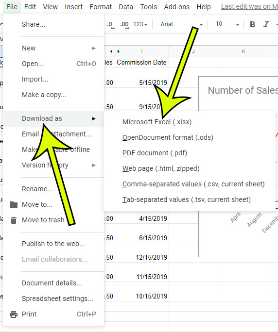 how to download the excel version of a google sheets file