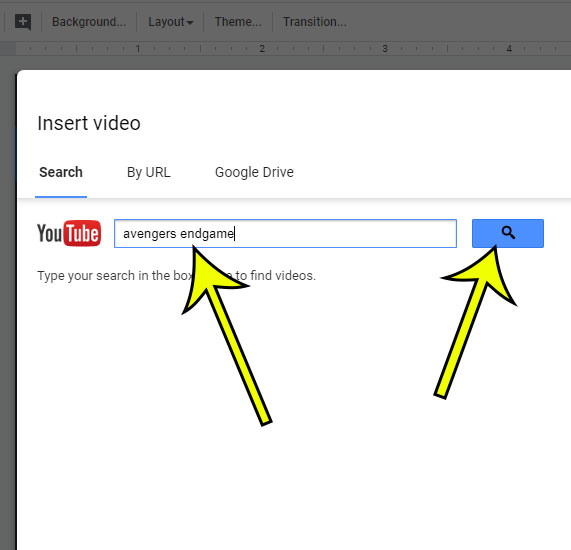 how to insert a youtube video in google slides