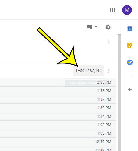 how to show more emails per page in gmail