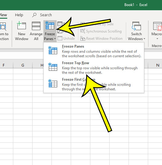 how to freeze the top row in excel