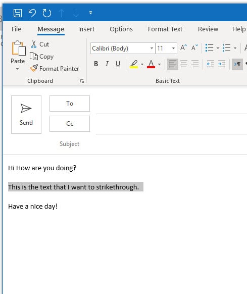 How to Strike Through Text in Microsoft Outlook - 24