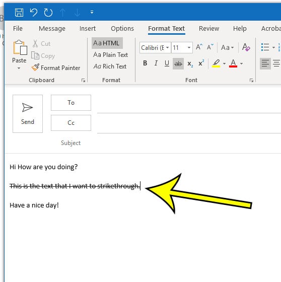 How to Strike Through Text in Microsoft Outlook - 81