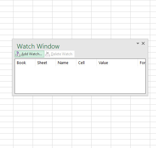 the Watch Window in Excel