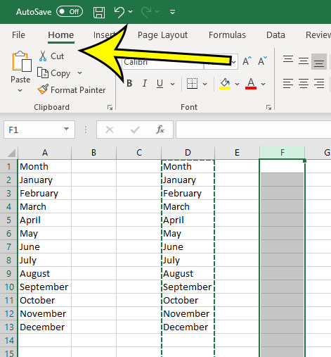 additional way to copy a column in Excel