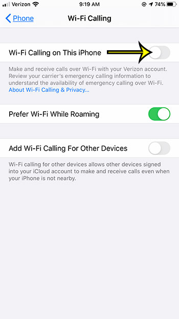 WiFi calling on an iPhone 6