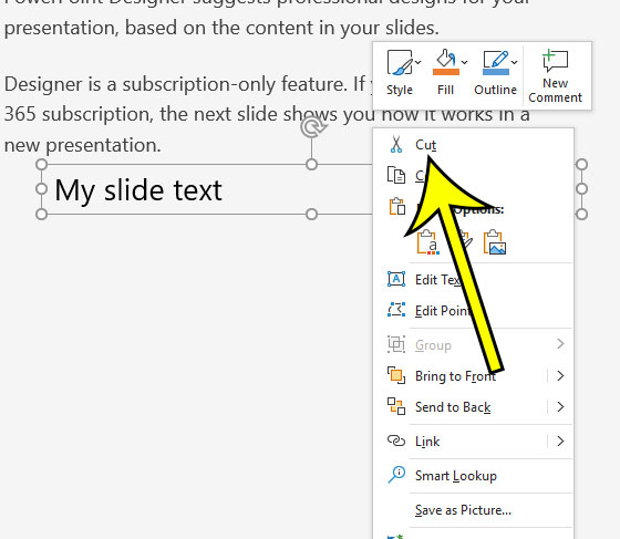 how to delete a text box in Powerpoint 2016