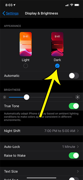 how to switch the iPhone Music app to dark mode