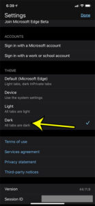 switch dark mode edge iphone 4 How to Switch to Dark Mode in the Microsoft Edge iPhone App