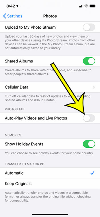 how to stop videos and Live photos from playing automatically on an iPhone