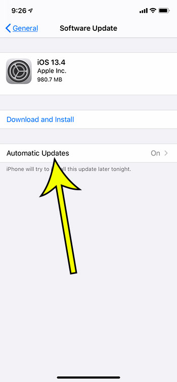 how to turn off automatic iOS updates on an iPhone 11