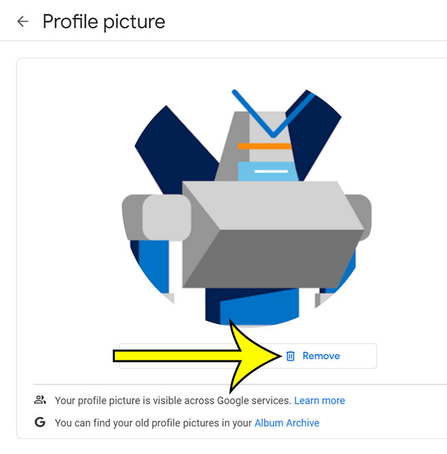 how to delete a Google Profile picture
