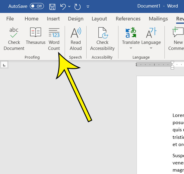how to count characters in Microsoft Word