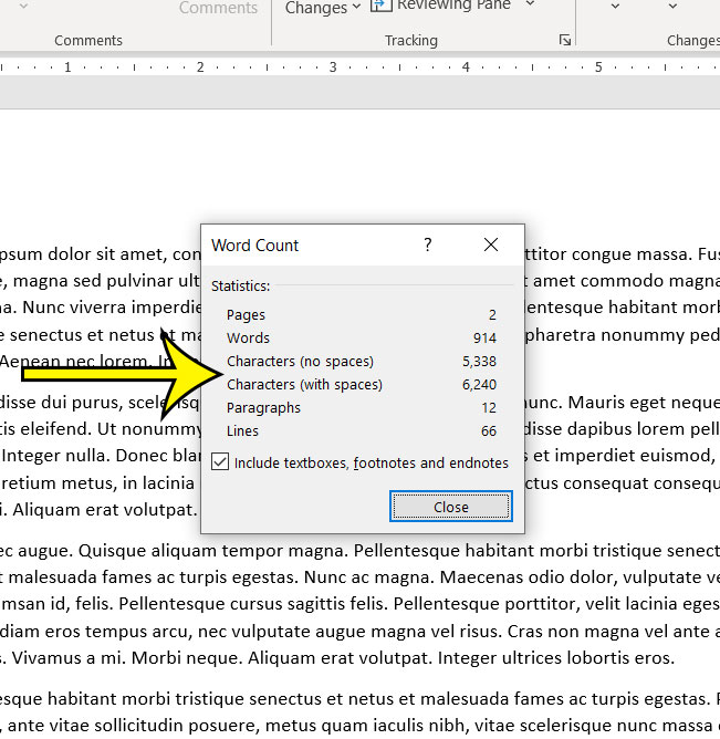 how to Microsoft Word character count