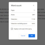 how to check word count in Google Docs