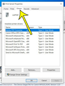 how to view installed printer drivers in Windows 10