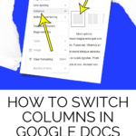 How to Switch Columns in Google Docs