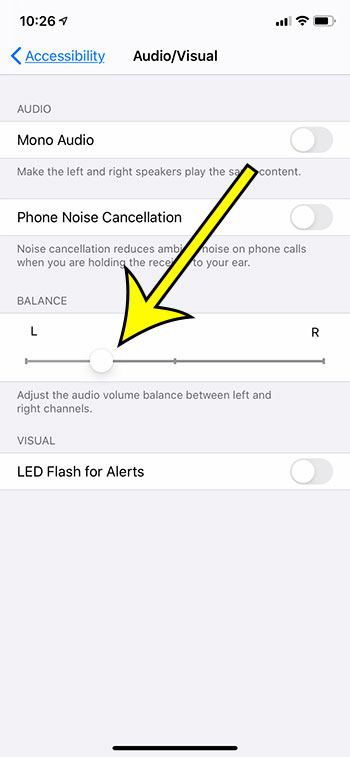 how to change the audio balance on an iPhone 11
