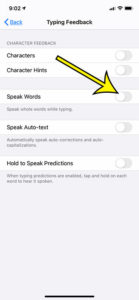 how to stop an iPhone from speaking when you type