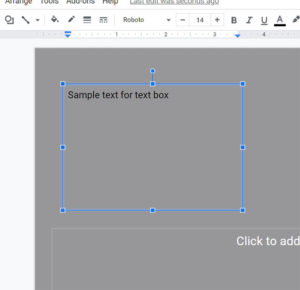 how to insert a text box in Google Slides
