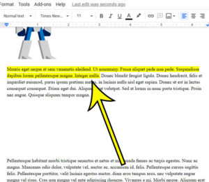 keyboard control to highlight text in google docs for mac