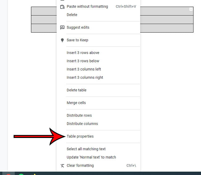 How to make a table smaller in google docs