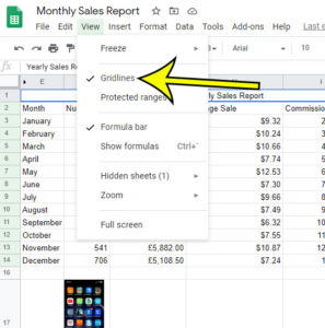 how to remove Google Sheets gridlines