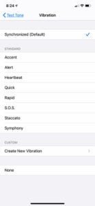 iphone text vibrate