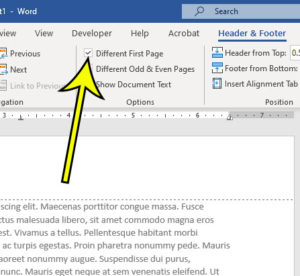how to start page numbers on second page in Word