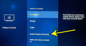 how to turn on Fire TV Stick display mirroring
