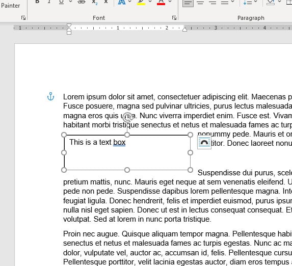 how to add border to text box in word