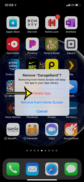 how to delete GarageBand iPhone 7
