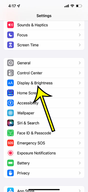 how to change screen brightness iPhone settings