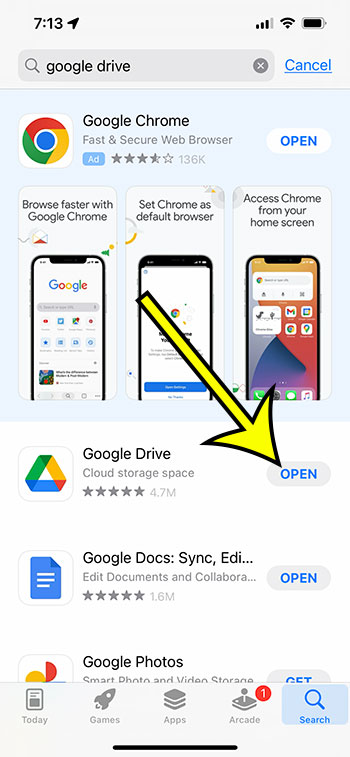 Google Drive iPhone app