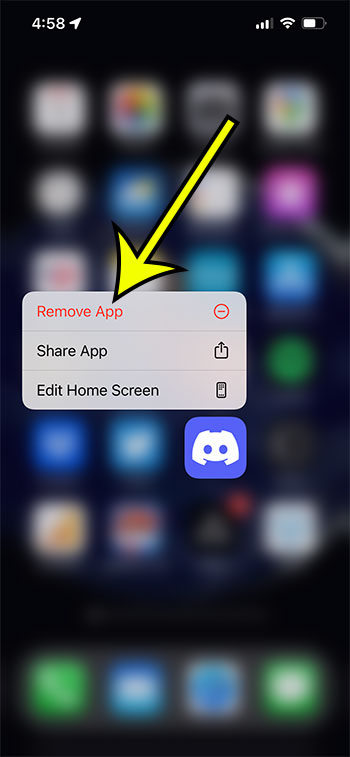 select Remove App