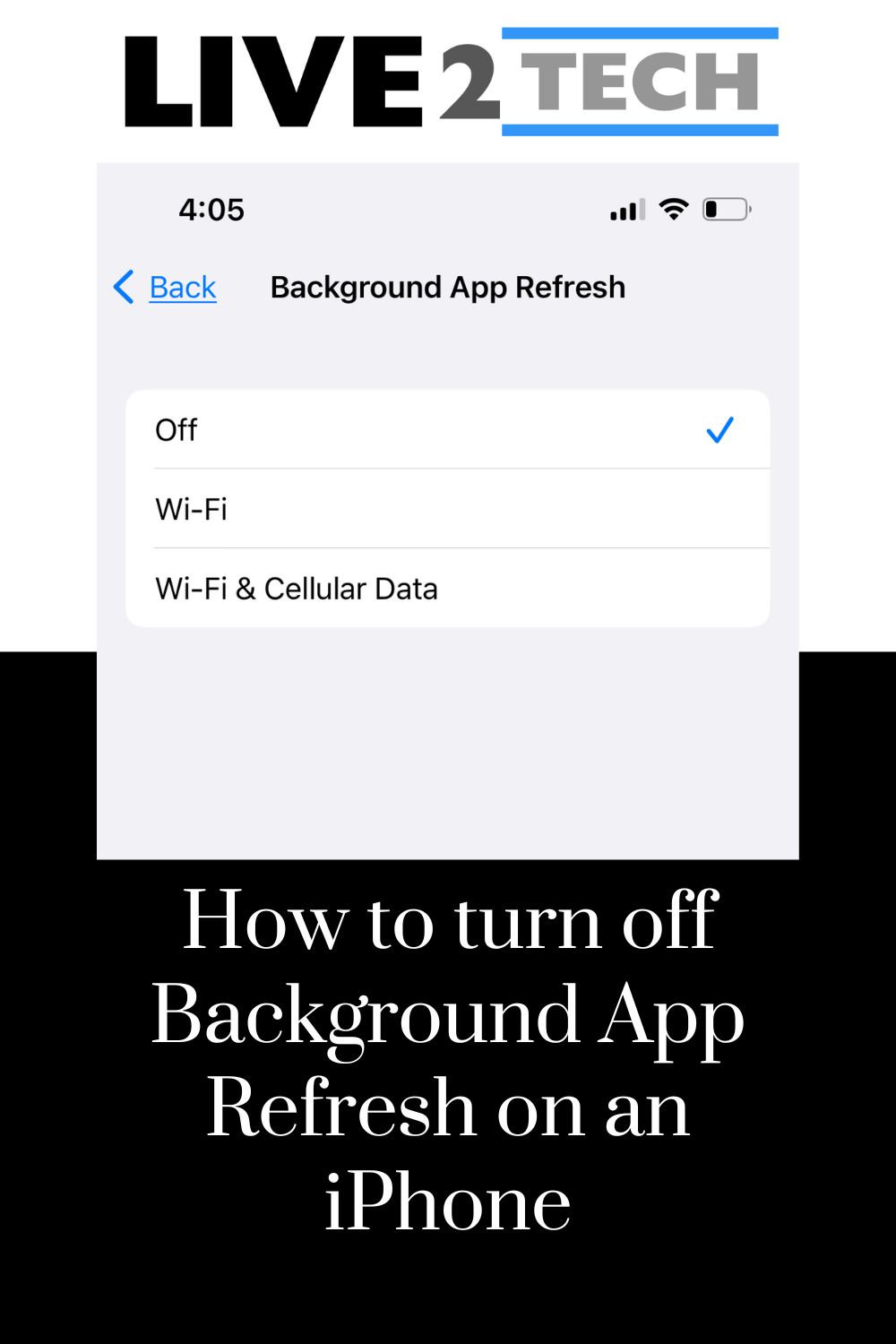 How to Turn Off Background App Refresh iPhone 13 Settings Live2Tech