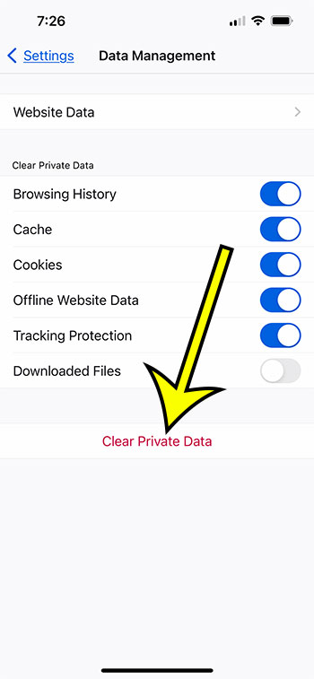 how to clear cache in Firefox on iPhone