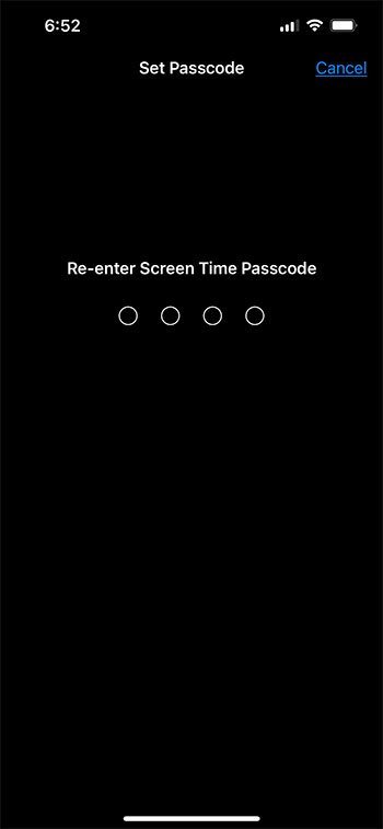 confirm the passcode