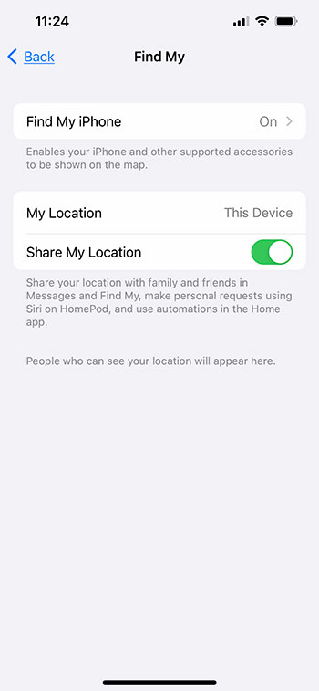how to see who you are sharing your location with on an iPhone 