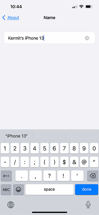 how to change Bluetooth name on iPhone 13