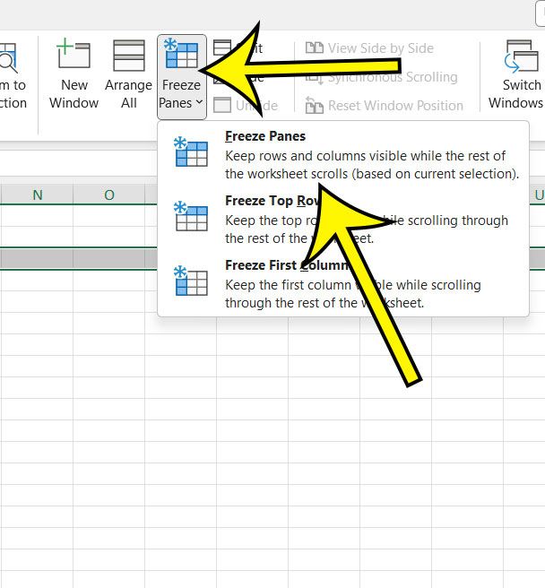 how to freeze top 2 rows in Excel
