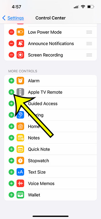 how to get Apple TV remote on iPhone 13