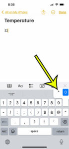 how to get degree symbol on iPhone 13