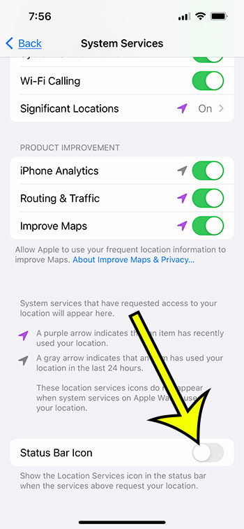 how to remove iPhone hollow arrow