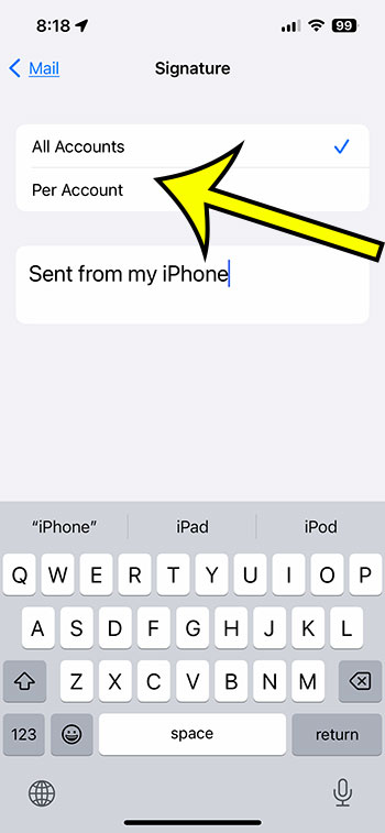 how to change or remove iPhone email signature